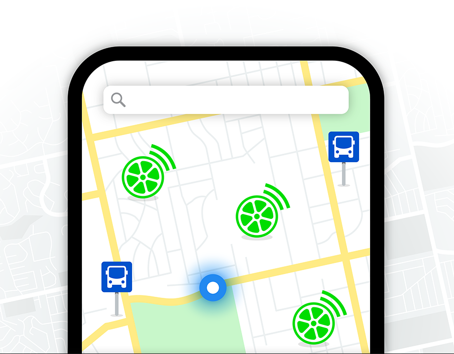 LIME scooters in station view in app